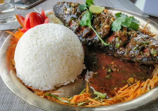 Thakali dining experience at Himalaya Forest Resort in Pokhara